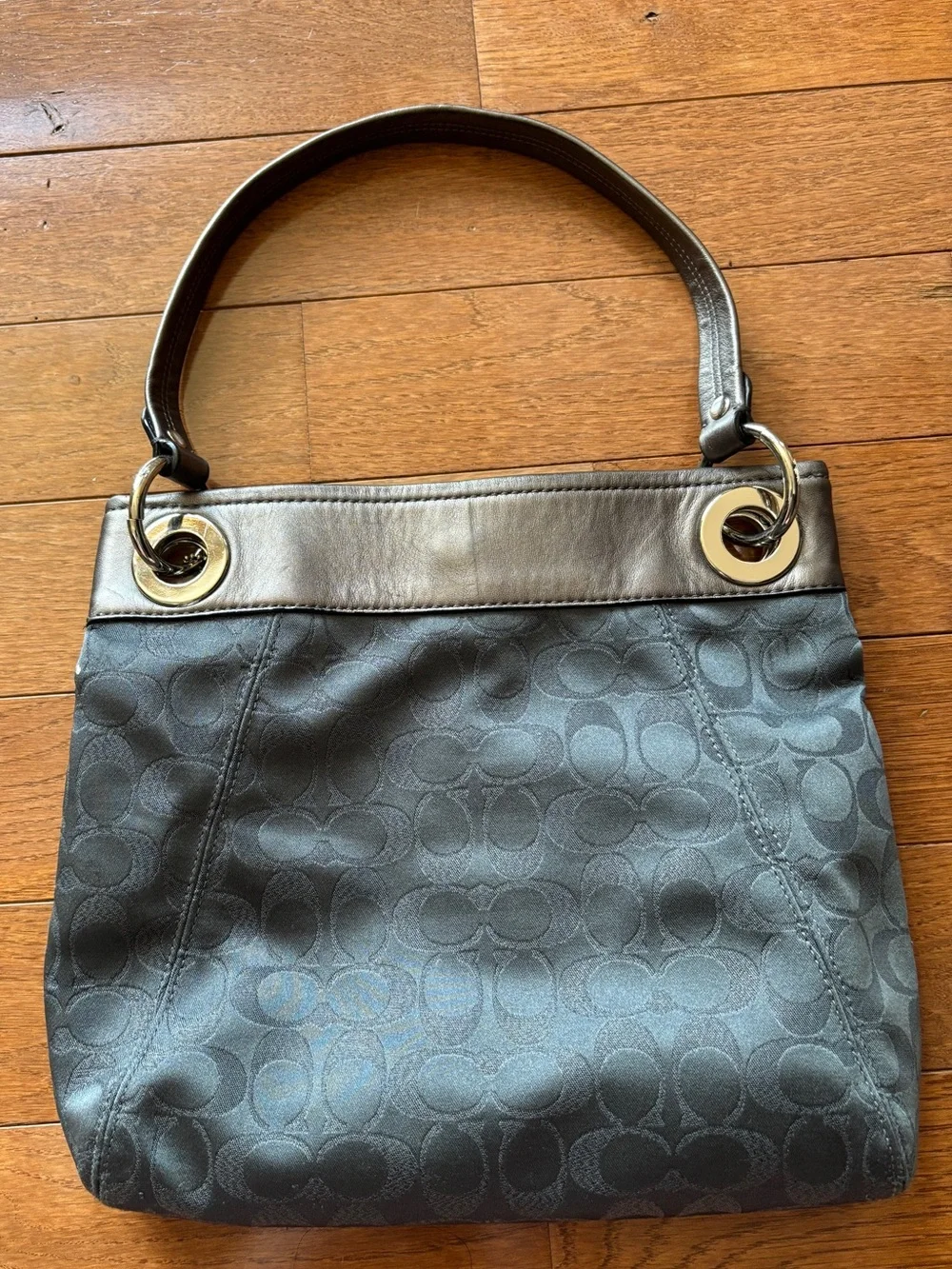 Coach Silver Signature Tote Bag - Picture 3 of 5